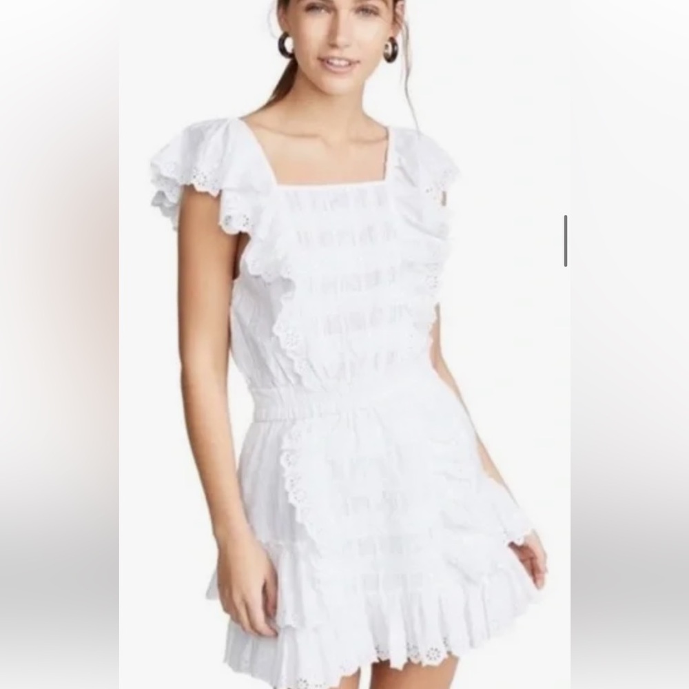White Emory Park Ruffle Mini Dress